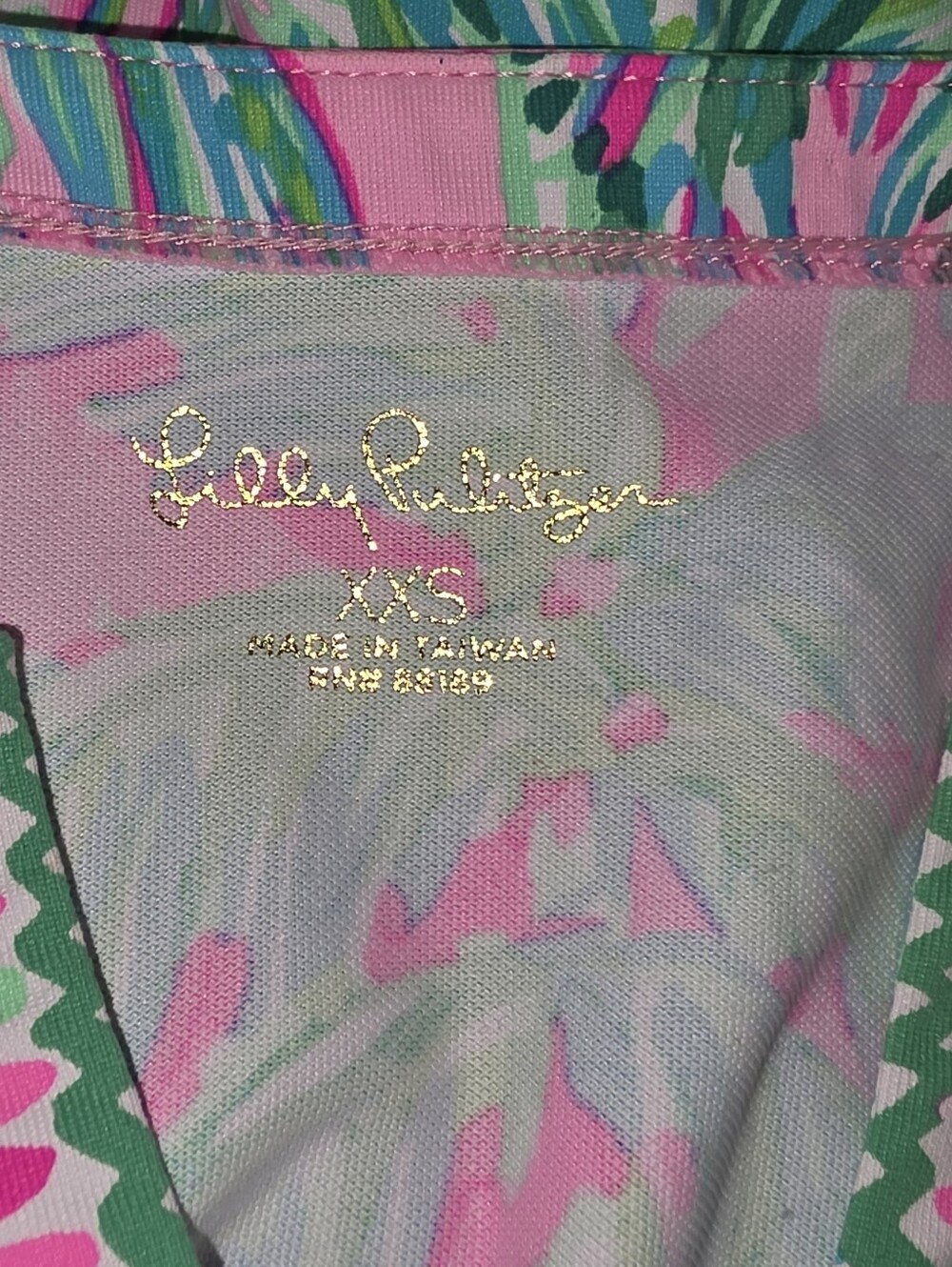 Lilly Pulitzer Top Karina Chilly Palm-Print V-Neck Bracelet Sleeve Green XXS - Picture 15 of 15